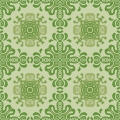 Seamless ethnic pattern in bold yet soft and natural green