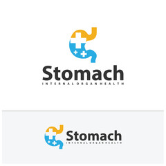 Fototapeta premium Plus Stomach logo vector. Simple vector logo design for medical human health.