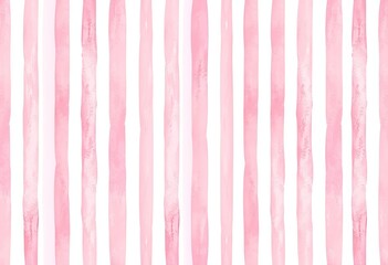 Delicate pastel pink watercolor stripes, hand-drawn seamless preppy pattern , art, repeat