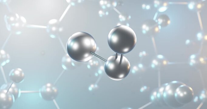 Nitrosyl chloride rotating 3d molecule, molecular structure of reactive gas seamless video
