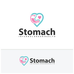 Love Stomach logo vector. Simple vector logo design for medical human health.