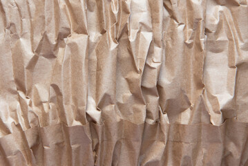 Texture of crumpled brown paper for abstract background, recycled paper, secondary use