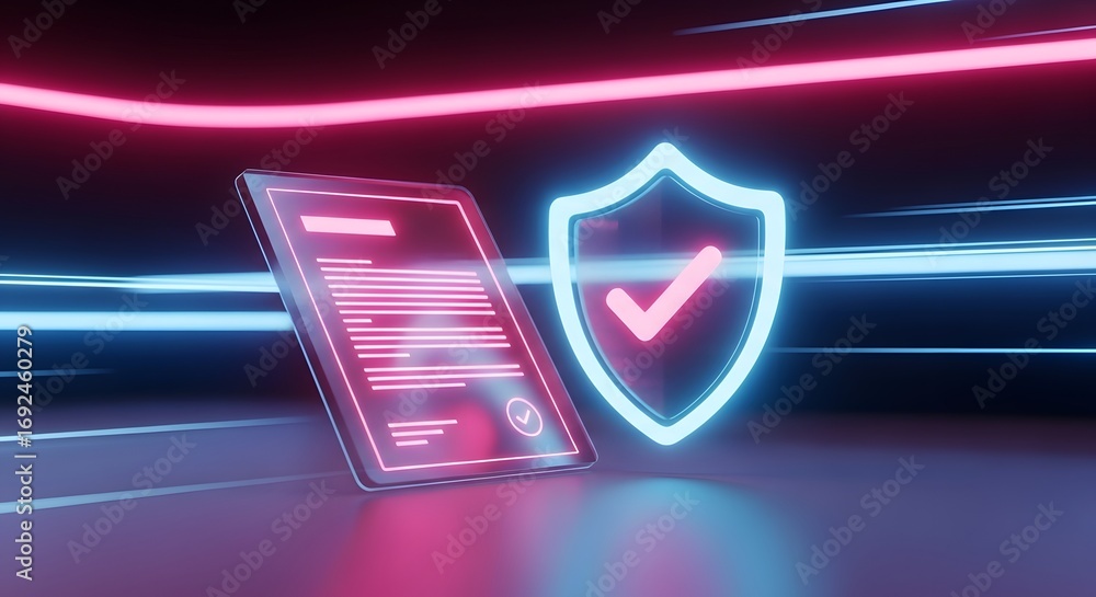 Poster an icon representing e-commerce security. technology and online safety. a symbol of secure online tr