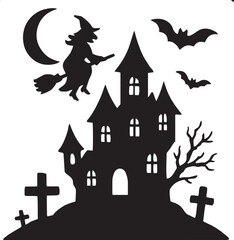 Haunted Halloween Elements Pack &ndash; Ghosts, Bats, Skulls, and Witches and hunted houese