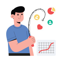 Attracts Customers Flat Vector Illustration 