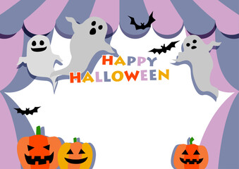 ハロウィンの壁紙背景素材　お化けとカボチャとテント