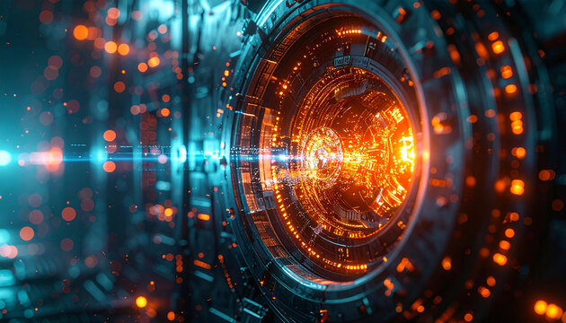 Digital Interface: A mesmerizing glimpse into the world of digital interfaces, where data streams and glowing circuits come to life in a dynamic display of technology.