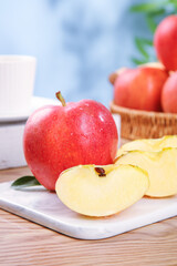 Fresh Red Gala Apples with Slices on Cutting Board - Aksu Organic Fruit Delivery