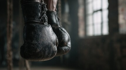 Gritty Retro Gym Scene with Glistening Sweat in High-Energy Workout Environment