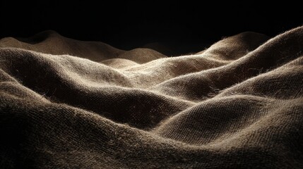 Exaggerated Textured Close-Up View of Hopsacking Cloth in Dim Lighting