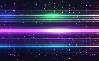 The modern illustration is defined by its glitch background, geometric noise effect, and overlay of color shapes, which collectively create a dynamic and abstract techno texture