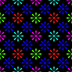 Seamless pattern for colorful flowers for textile, wallpaper, scene, card, background, scene, towel.