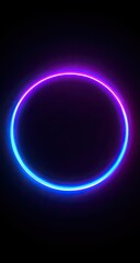 Obraz premium Neon circle glow on a black background