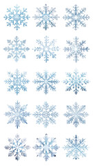 PNG snowflake element set, transparent background