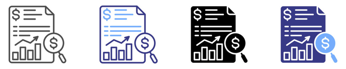 Financial Overviews Icon Sheet Multiple Stye 
