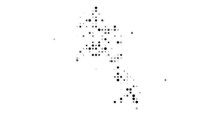 Ethereal Dots Emerge Forming Surreal Laos Map Animation