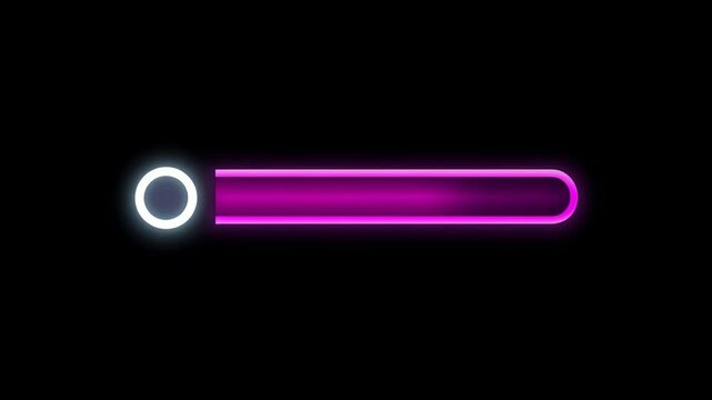 Internet speed test, internet speed test loading bar neon green purple glowing circle digital progress indicator fast connection black background
