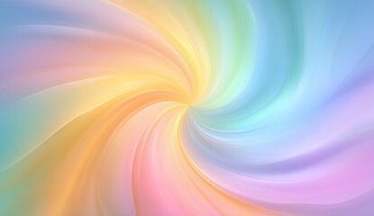 Obraz premium Abstract swirl of pastel colors. A vibrant, swirling vortex of soft pastel hues, including pinks, yellows, blues, and purples. Gentle gradients create a dynamic, flowing effect