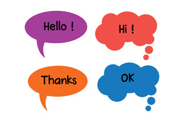 Collection of doodle speech bubbles, stickers, text boxes icons 