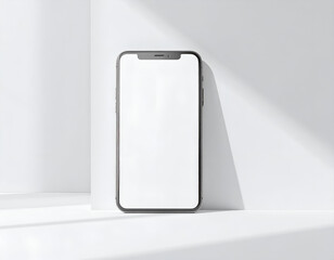 Smartphone Mockup: Modern Device on White Background with Natural Light
