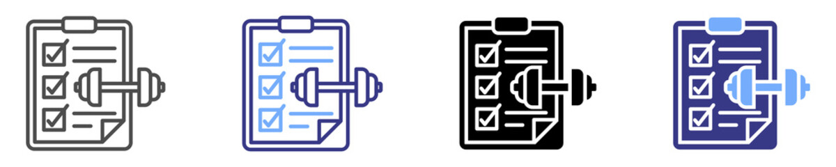 Workout Log Icon Sheet Multiple Stye 