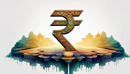 rupee currency symbol isolated on white background