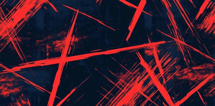 This modern background features a seamless pattern of abstract urban art with a sport style, incorporating funky geometric graffiti elements in neon red and black with chaotic shapes and lines,
