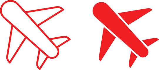 Simple airplane icons, black and white silhouettes, minimalist design, flat vector graphics, contrasting shapes, symmetrical aircraft outlines