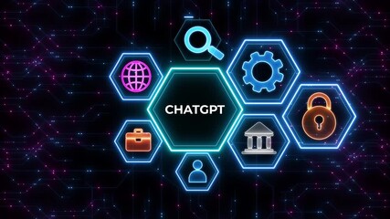 ChatGPT Deep learning. Computer chip technology. Futuristic cyber innovation automation and autonomous brain. Chat GPT text generative AI. - Powered by Adobe