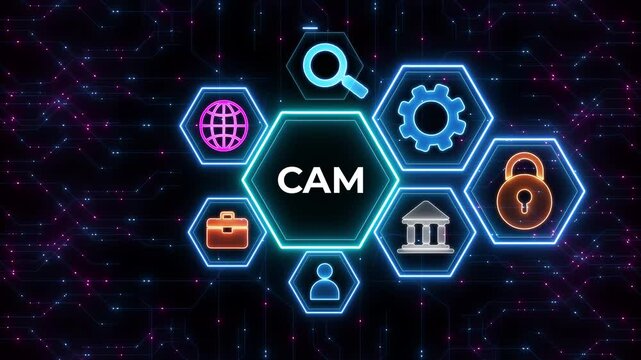 CAM Computer-aided manufacturing industrial technology automation concept.