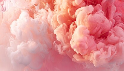 Abstract swirling clouds of soft pink and peach
