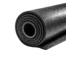 Yoga mat roll for fitness training home gym clean view isolated on transparent background