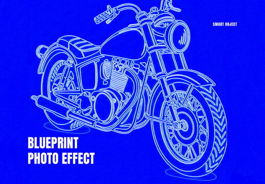 Technical Sketch Blueprint Photo Effect