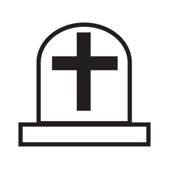 Fototapeta premium Plain gravestone with cross (filled)