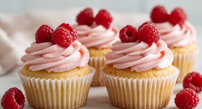 Delightful Dessert, Pink Swirls and Berry Bites. A Sweet Treat Arrangement.