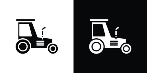 Tractor icon flat design. Eps 10