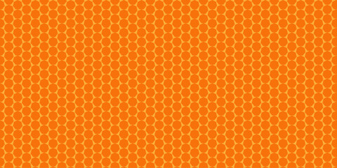 Seamless honeycomb pattern in orange and yellow, a geometric bee cell texture. Abstract white vector wallpaper with hexagon grid. Hexagonal white hexagons honeycomb wallpaper.