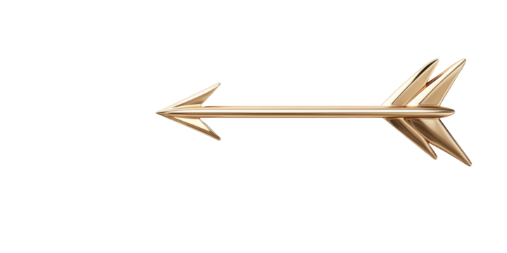 Sleek golden arrow on black background for elegant design