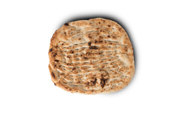 Single Lavash Bread on Transparent Background..