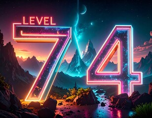 Cosmic landscape with vibrant numbers