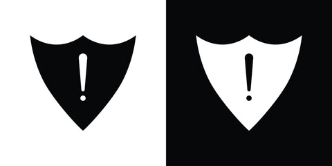 Shield exclamation icon flat design. Eps 10