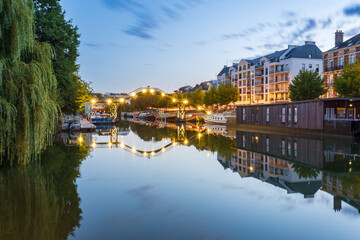 Reflection of the banks of the Erdre in Nantes