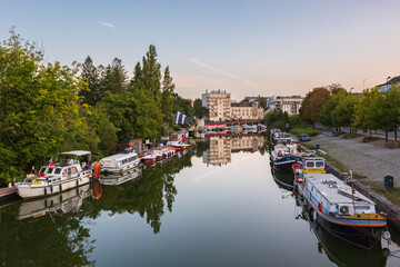 Reflection of the banks of the Erdre in Nantes
