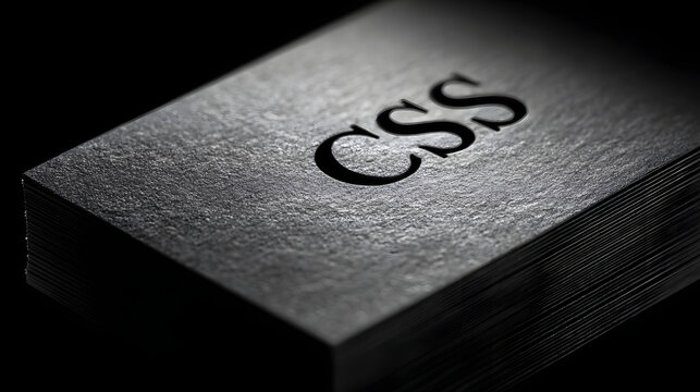 Elegant Black Business Cards with Embossed CSS Logo for a Sophisticated and Modern Brand Identity Presentation