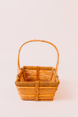 Closeup of a basket on a white background