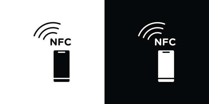 NFC communication icon flat design. Eps 10