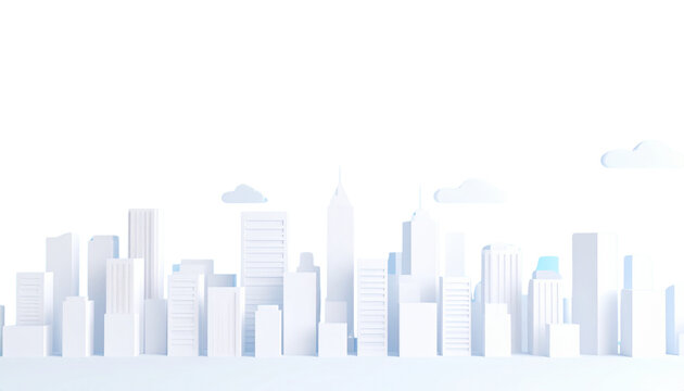 Abstract illustration of a futuristic cityscape with towering skyscrapers and vibrant skyline