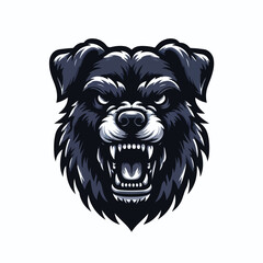 Vector image of angry dog ​​head