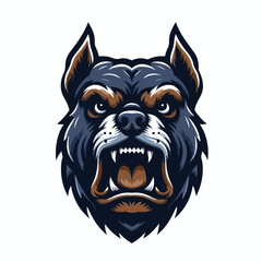 Vector image of angry dog ​​head