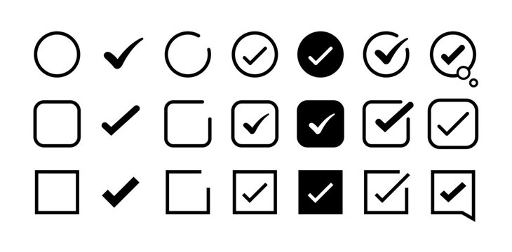 Check mark icon set